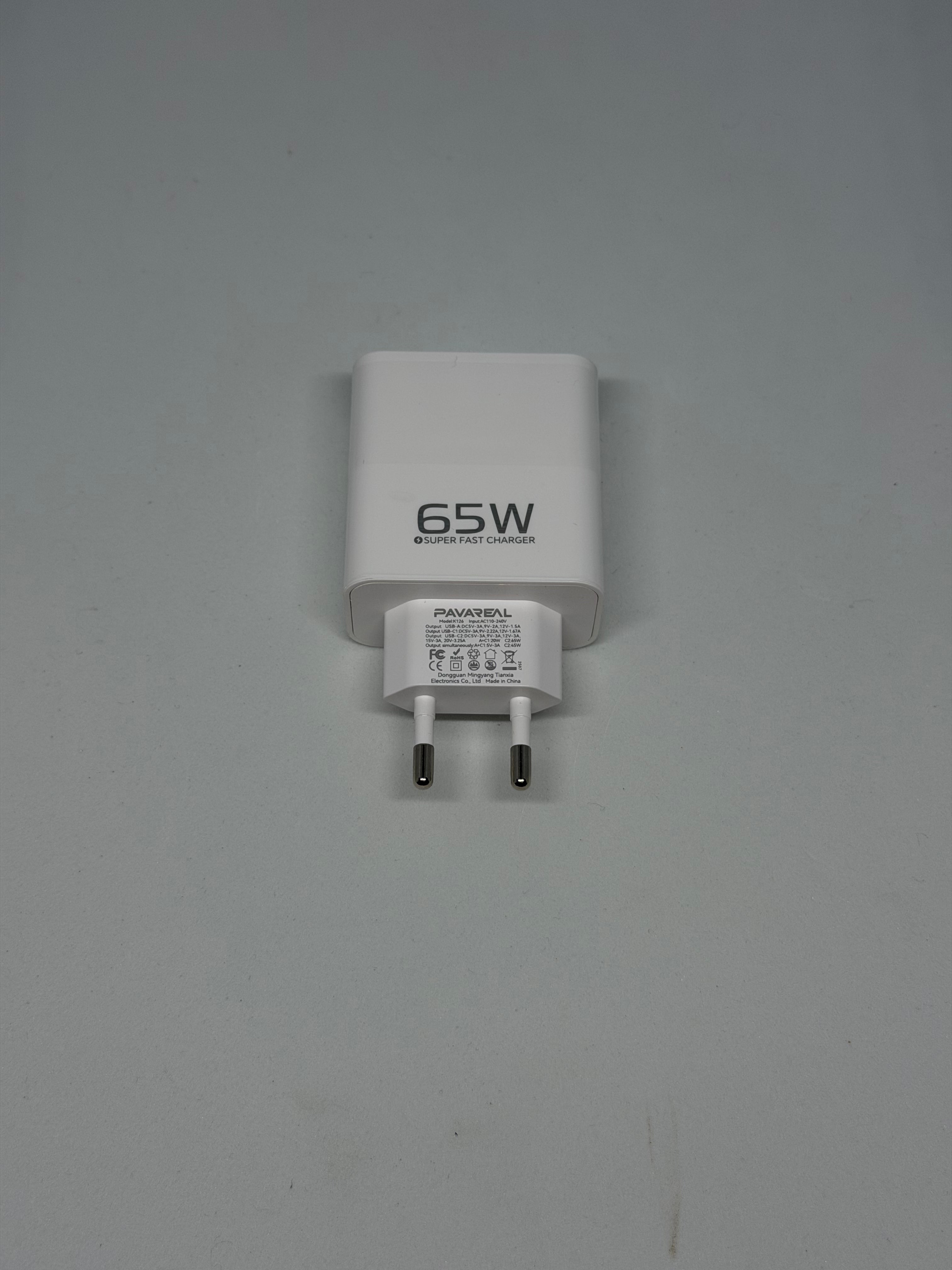 Chargeur rapide 65W – 3 ports ⚡